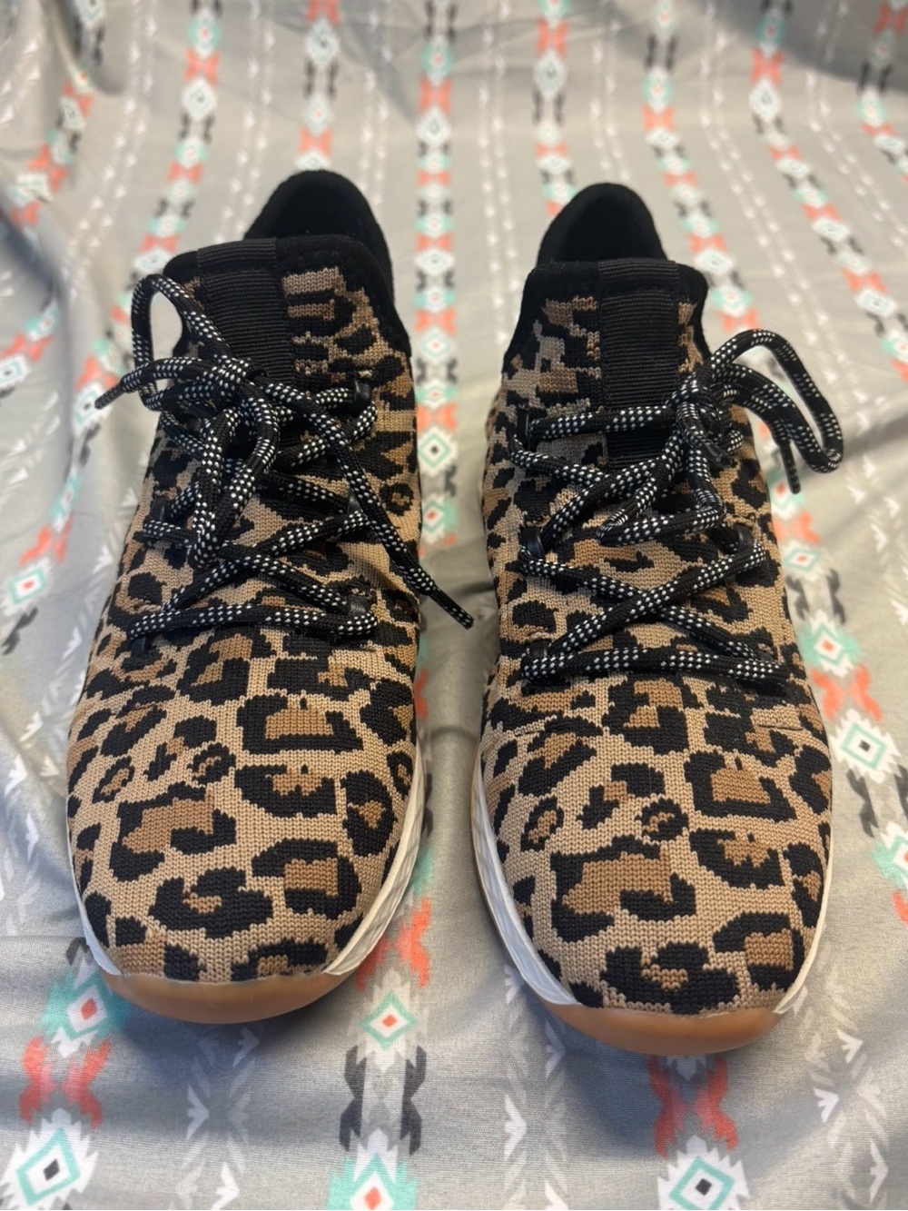 ✴️Leopard Print Knit Mesh Lace-Up Sneakers